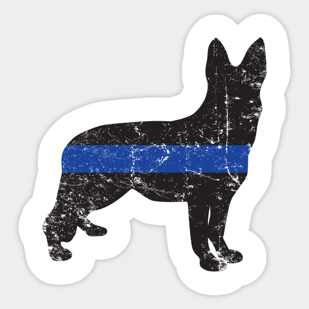 Blue Line K9 aged Sticker by MikesTeez